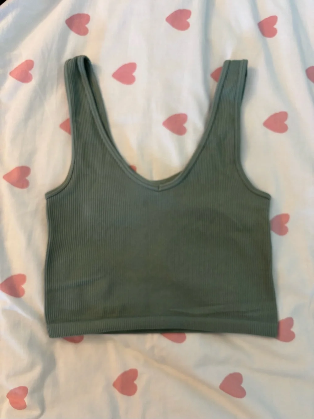 Aeropostale Sage Green Ribbed Tank Top